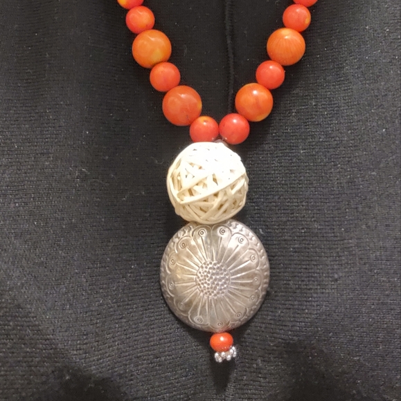 OOAK Genuine Apple Corals Necklace - Picture 7 of 10